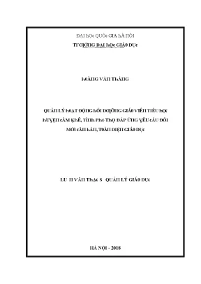 Quản Lý Hoạt Động Bồi Dưỡng Giáo Viên Tại Đại Học Giáo