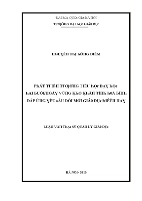 Phát triển trường tiểu học hai buổi/ngày tại vùng khó