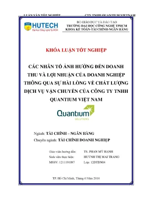 Các Nhân Tố Ảnh Hưởng Đến Doanh Thu Và Lợi Nhuận Của