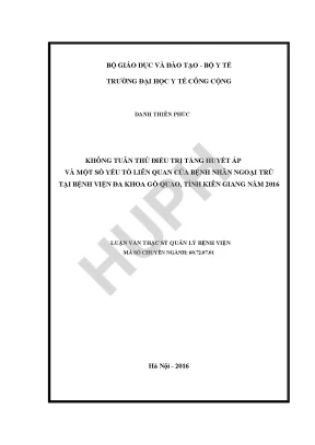 Nghiên Cứu Về Tình Trạng Không Tuân Thủ Điều Trị Tăng