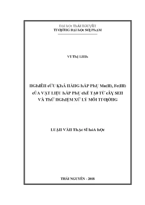 Nghiên cứu khả năng hấp phụ Mangan (II) và Sắt (III) từ