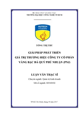 Giải Pháp Phát Triển Giá Trị Thương Hiệu PNJ