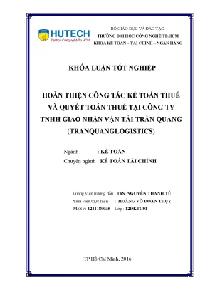 Hoàn thiện công tác kế toán thuế tại Công ty TNHH Giao