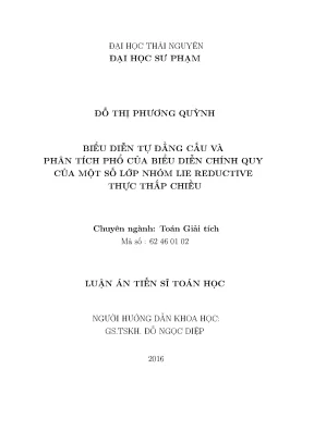 Nghiên Cứu Biểu Diễn Tự Đẳng Cấu và Phân Tích Phổ của