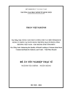 Nâng cao chất lượng cho vay cá nhân tại Ngân hàng TMCP
