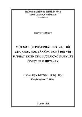 Biện Pháp Nâng Cao Vai Trò Khoa Học và Công Nghệ Trong