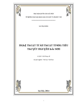 Nghệ Thuật Trần Thuật Trong Tiểu Thuyết Nguyễn Bắc Sơn