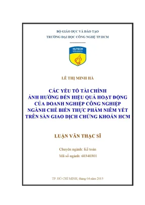 Các Yếu Tố Tài Chính Ảnh Hưởng Đến Hiệu Quả Hoạt Động