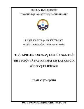 Nghiên cứu tuổi bền của dao phay và vật liệu S45C