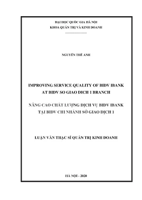Nâng Cao Chất Lượng Dịch Vụ BIDV iBank Tại Chi Nhánh Sở