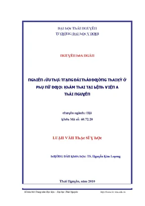 Thực trạng đái tháo đường thai kỳ ở phụ nữ khám thai tại