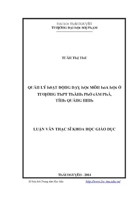 Quản lý dạy học môn hóa học tại trường THPT Cẩm Phả,
