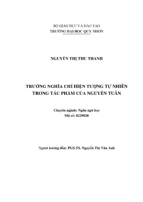 Nghiên Cứu Trường Nghĩa Chỉ Hiện Tượng Tự Nhiên Trong