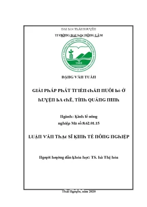 Giải pháp phát triển chăn nuôi bò tại huyện Ba Chẽ,