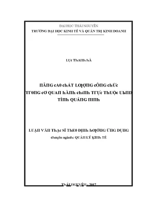 Nâng cao chất lượng công chức tại UBND tỉnh Quảng Ninh