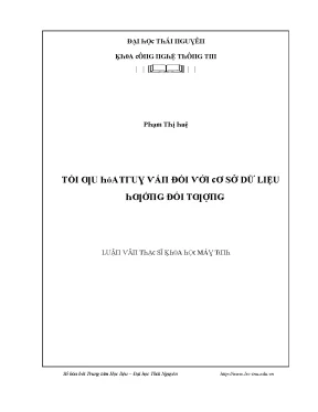 Tối ƣu Hóa Sở Dữ Liệu Đối Tượng Tại Đại Học Thái Nguyên