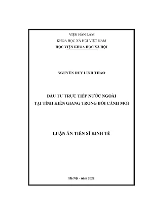 Đầu Tư Trực Tiếp Nước Ngoài Tại Tỉnh Kiên Giang: Thực