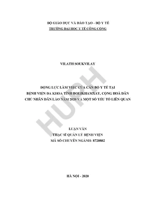 Động Lực Làm Việc Của Cán Bộ Y Tế Tại Bệnh Viện Đa Khoa