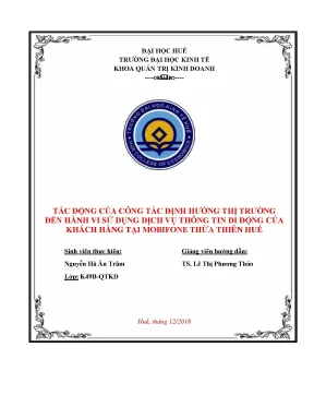 Tác Động Của Định Hướng Thị Trường Đến Hành Vi Sử Dụng