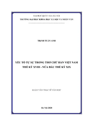 Yếu Tố Tự Sự Trong Thơ Chữ Hán Việt Nam Thế Kỷ XVIII -