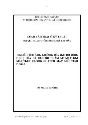 Nghiên cứu về kỹ thuật mài đá và ứng dụng trong ngành