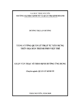 Tăng Cường Quản Lý Trật Tự Xây Dựng Tại Thành Phố Việt Trì