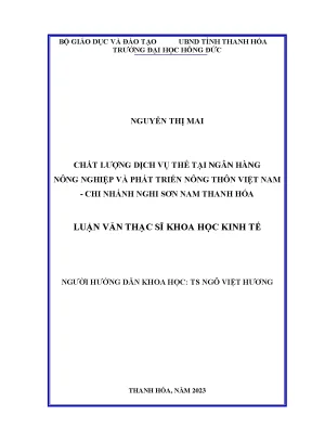 Nâng cao chất lượng dịch vụ thẻ tại Agribank Nghi Sơn