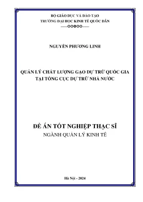 Quản Lý Chất Lượng Gạo Dự Trữ Quốc Gia Tại Tổng Cục Dự