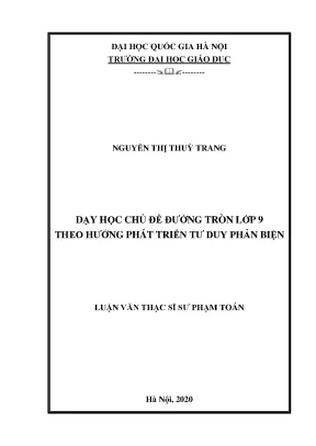 Phát Triển Tư Duy Phản Biện Trong Dạy Học Đường Tròn Lớp 9