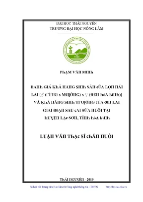 Nghiên cứu về giá trị dinh dưỡng của lợn lai tại Trường 