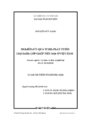 Phát Triển Giáo Dục Tiểu Học Ở Việt Nam: Lý Luận Và Thực