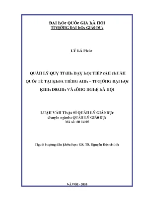 Quản lý quy trình dạy học chuẩn quốc tế tại Khoa Tiếng 