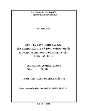Quản lý hoạt động dạy học tại Đại học Giáo dục Hà Nội