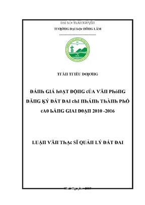 Quản lý đất đai tại Thái Nguyên: Đánh giá và thực trạng 