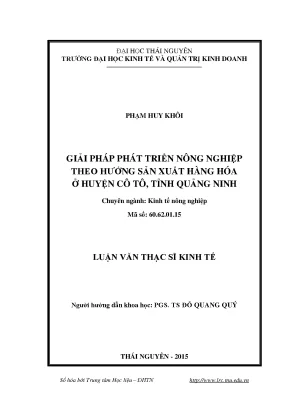 Giải Pháp Phát Triển Nông Nghiệp Hàng Hóa Tại Huyện Cô