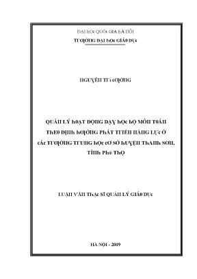 Quản lý dạy học toán theo định hướng phát triển năng lực
