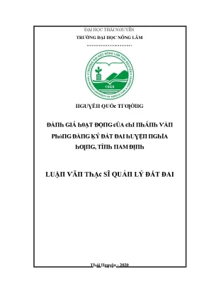 Đánh Giá Hoạt Động Chi Nhánh Văn Phòng Đăng Ký Đất Huyện