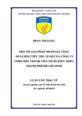 Giải Pháp Tăng Cường Tiêu Thụ Vé Số Tại Công Ty TNHH MTV