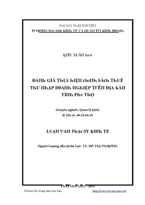 Quản lý kinh tế và thuế tại Việt Nam