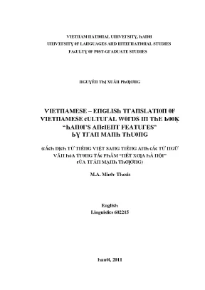 Dịch Thuật Từ Vựng Văn Hóa Việt Nam Sang Tiếng Anh: