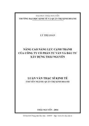 Nâng Cao Năng Lực Cạnh Tranh Cho Công Ty Tư Vấn Và Đầu