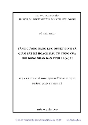 Tăng Cường Năng Lực Quyết Định và Giám Sát Đầu Tư Công