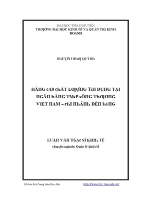 Nâng cao chất lượng tín dụng tại ngân hàng thương mại cổ