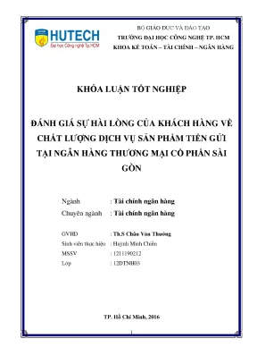 Đánh Giá Sự Hài Lòng Của Khách Hàng Về Dịch Vụ Tiền Gửi