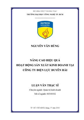 Nâng Cao Hiệu Quả Kinh Doanh Tại Công Ty Điện Lực Duyên Hải