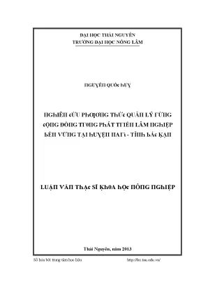 Nghiên cứu quản lý rừng tại Thái Nguyên