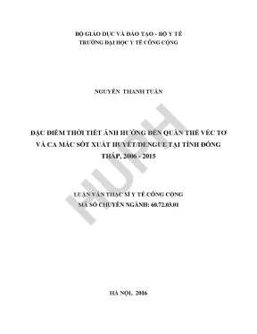 Ảnh Hưởng Của Thời Tiết Đến Quần Thể Véc Tơ Và Ca Mắc