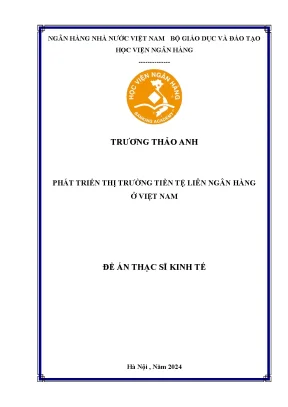 Phát Triển Thị Trường Tiền Tệ Liên Ngân Hàng Tại Việt Nam