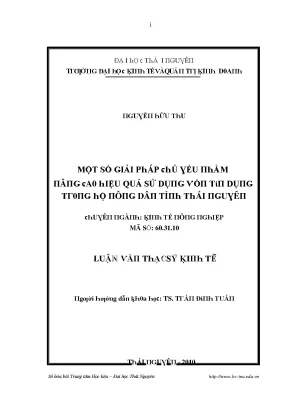 Giải pháp hiệu quả trong sử dụng vốn đầu tư tại Thái Nguyên