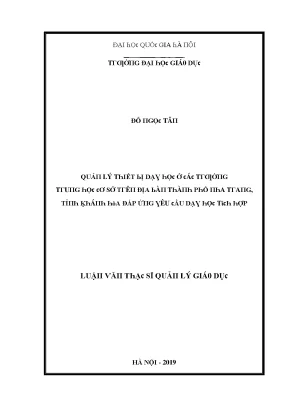 Quản lý thiết bị dạy học tại trường trung học cơ sở Nha 
